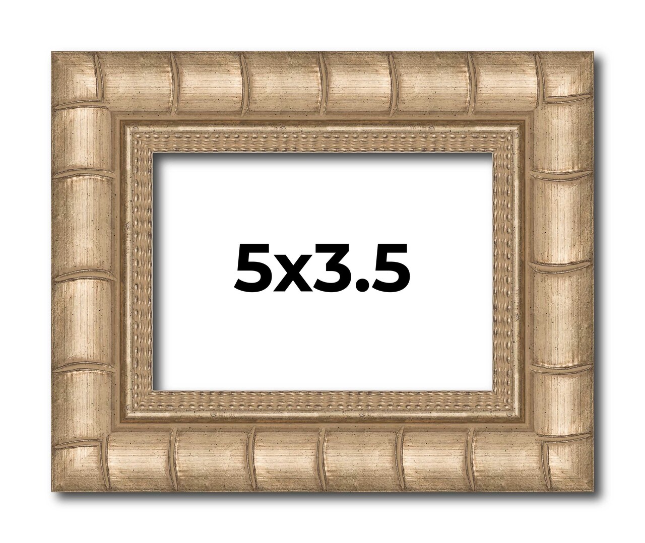 5x3.5 Modern Bamboo Picture Frame with UV-Resistant Acrylic & Acid Free Backing, Available in 5 Finishes - Gold, Silver, Brown, Black, and Natural